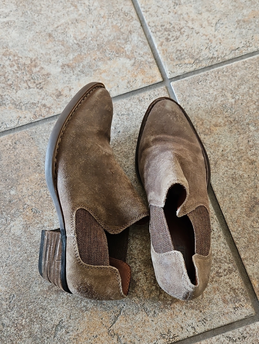 Borne Womens Suede Leather Brown  Booties